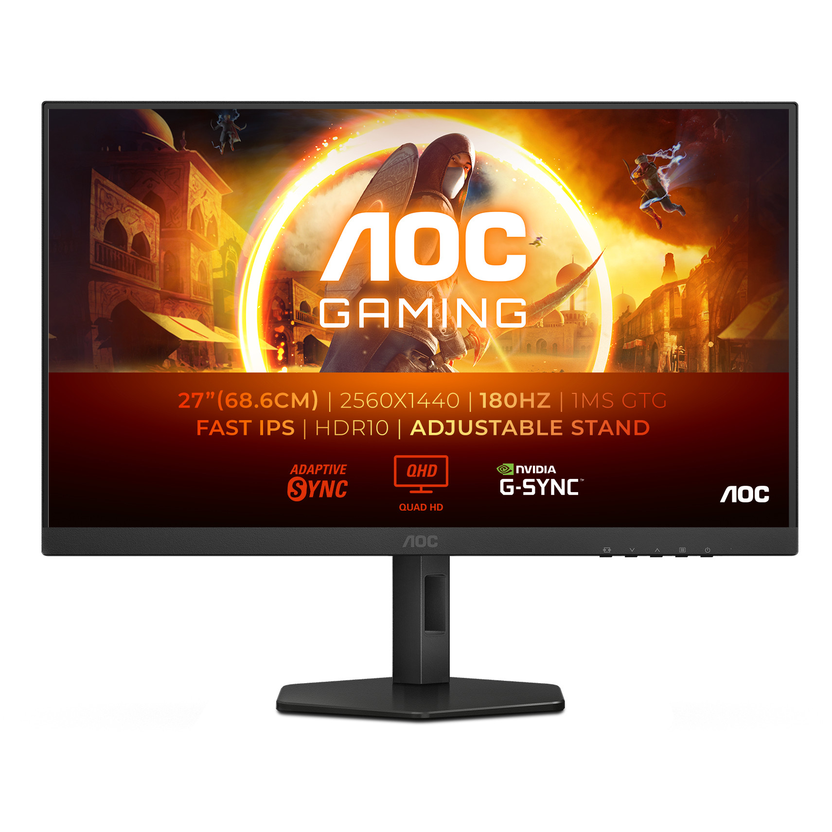Monitor AOC Q27G4XF (27", 2560 x 1440, IPS, 180Hz, 0.5ms)-2