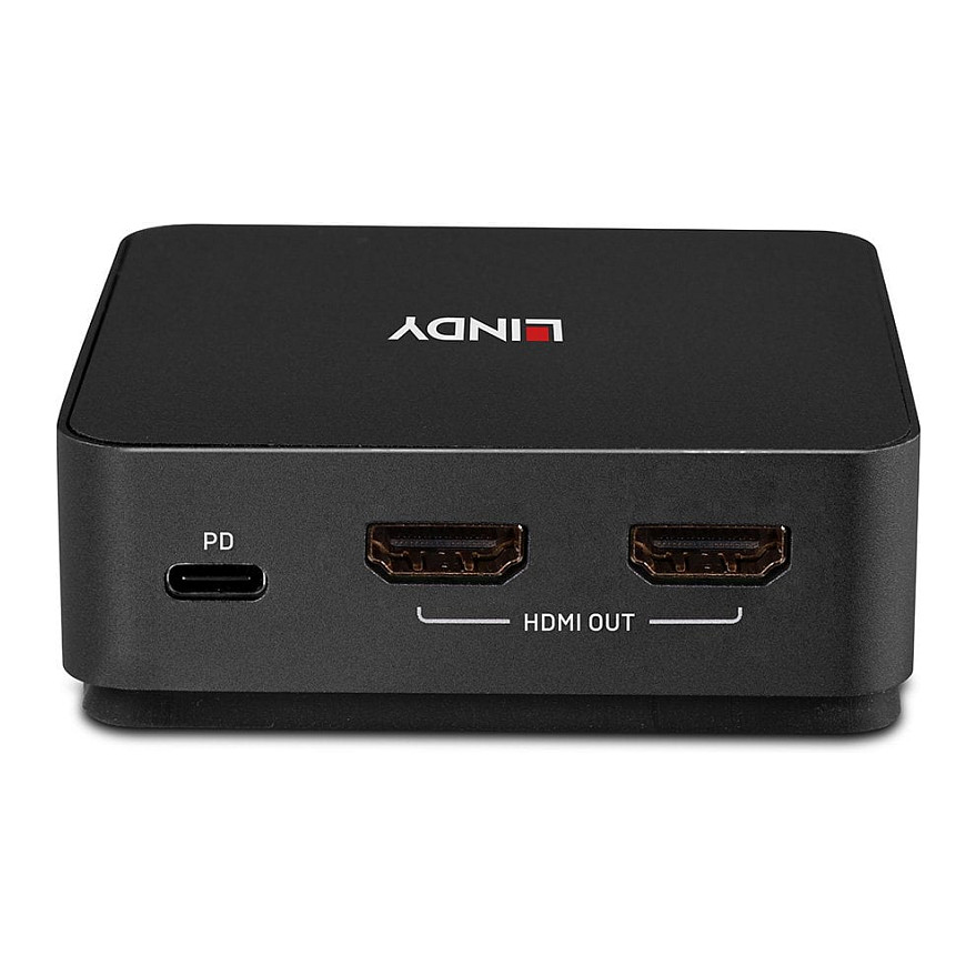 KVM Switch LINDY 2 Port HDMI 2.0, USB 3.0 & USB C, 4K@60Hz, 100W PD-7