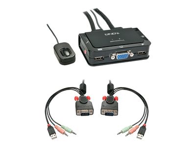 Lindy VGA KVM Switch Compact USB 2.0 Audio 2 Port - KVM / audio / USB switch - 2 ports-0
