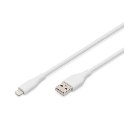 Kabel DIGITUS za punjenje USB do Lightning 1m bijeli (USB / USB 2.0, 480 Mbps, 5 V, do 12 W, MFi certifikacija)-3