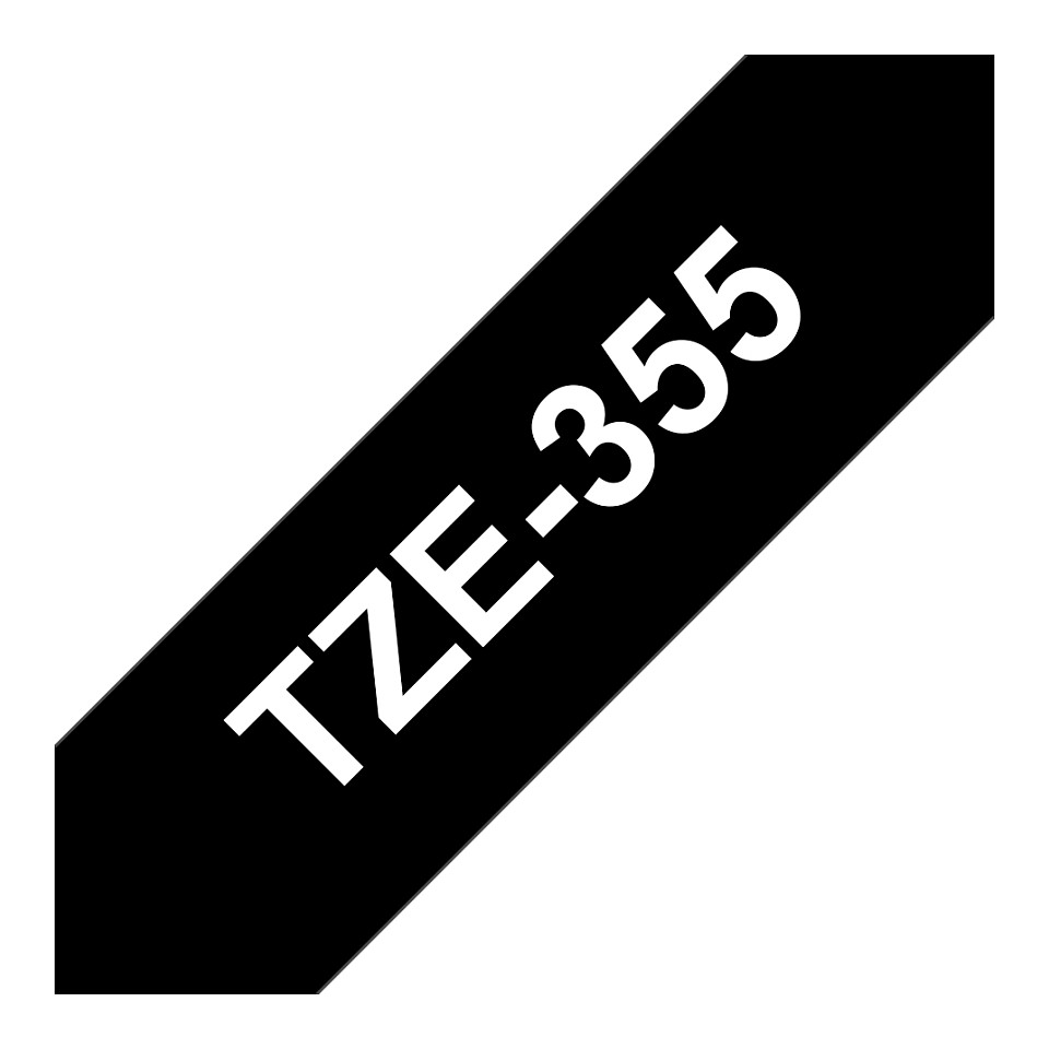 Laminirana traka za pisač naljepnica BROTHER TZe-355 (24mm, bijeli ispis na crnoj podlozi)-3