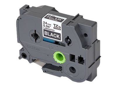 Laminirana traka za pisač naljepnica BROTHER TZe-355 (24mm, bijeli ispis na crnoj podlozi)-1