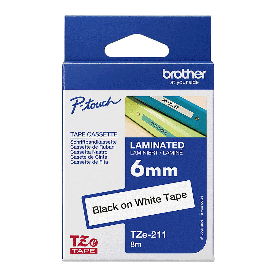 Laminirana traka BROTHER TZe-211 crna na bijeloj-6