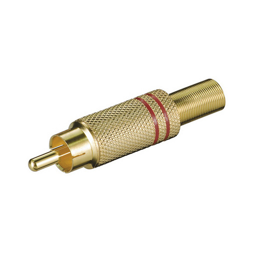 Konektor RCA (m) za kabel, pozlaćeni CRVENI-1