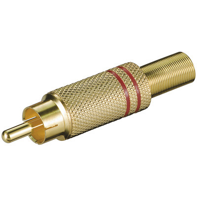 Konektor RCA (m) za kabel, pozlaćeni CRVENI-9