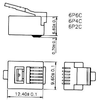 Konektor tel.M. 6-4 polni, RJ-11-8