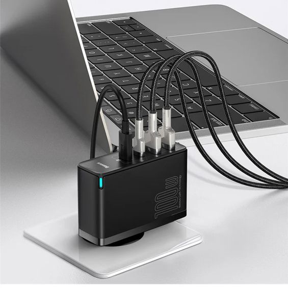 Adapter BASEUS GaN2 Pro Quick Charger 100W, 2x USB-A, 2x USB-C, Black, CCGAN2P-L01-6