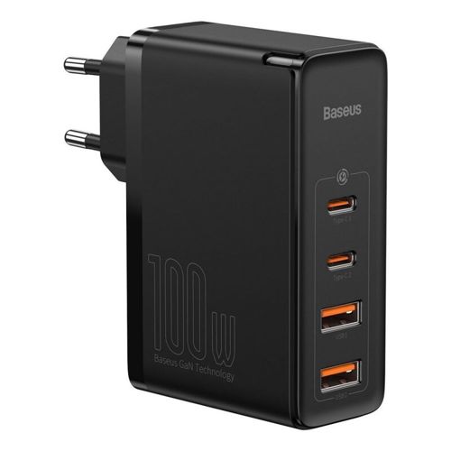 Adapter BASEUS GaN2 Pro Quick Charger 100W, 2x USB-A, 2x USB-C, Black, CCGAN2P-L01