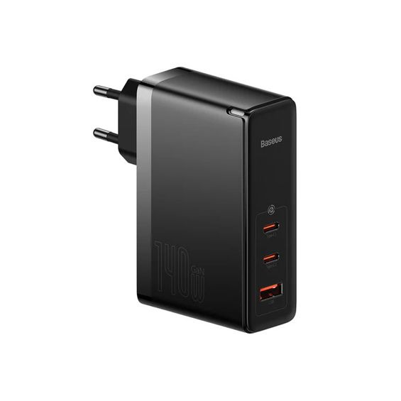 Adapter BASEUS GaN5 Pro Fast Charger 140W, 2x USB-C, 1x USB-A, Kabel C-C Black, CCGP100201-1