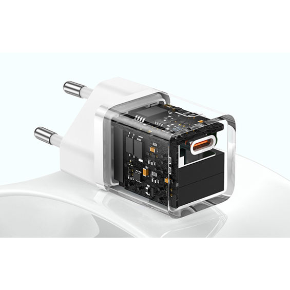 Adapter BASEUS Mini GaN5 Fast Charger 30W, USB-C, White, CCGN070502-3