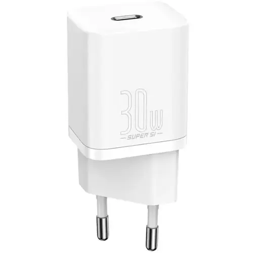 Adapter BASEUS Mini GaN5 Fast Charger 30W, USB-C, White, CCGN070502
