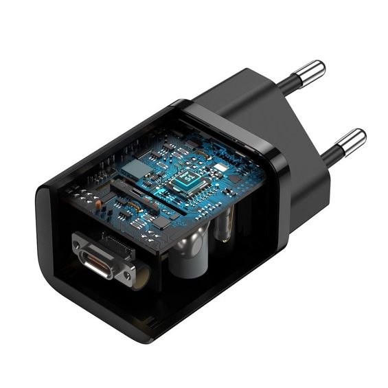 Adapter BASEUS Super Si Quick Charger 25W, USB-C, Black, CCSP020101-4