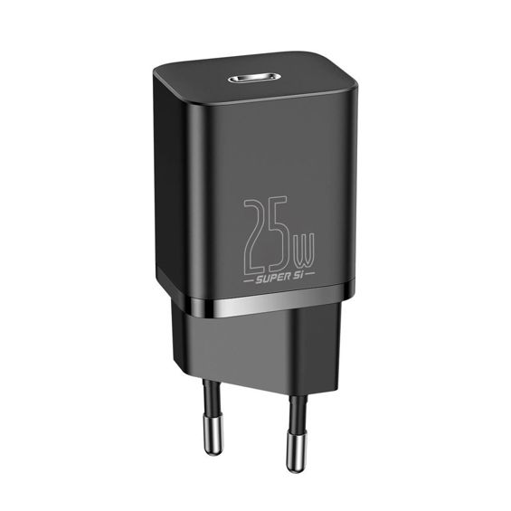 Adapter BASEUS Super Si Quick Charger 25W, USB-C, Black, CCSP020101-2