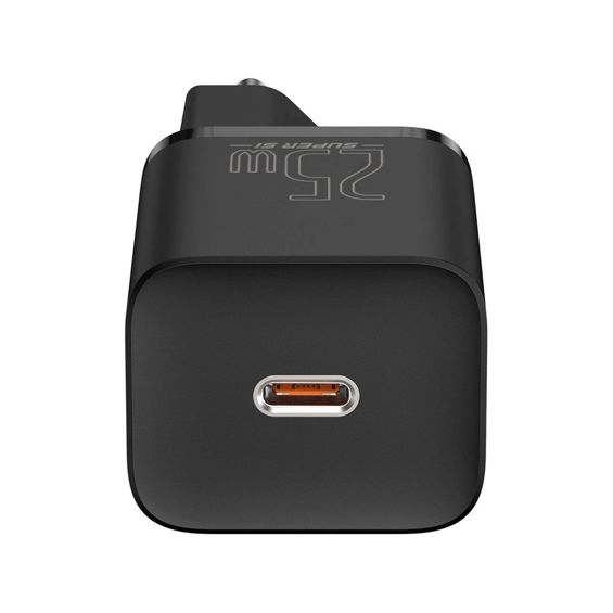 Adapter BASEUS Super Si Quick Charger 25W, USB-C, Black, CCSP020101-3