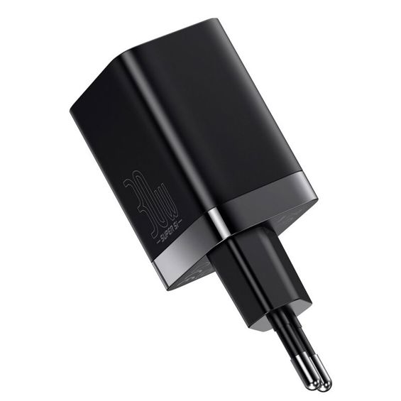 Adapter BASEUS Super Si Quick Charger 30W, 1x USB-A, 1xUSB-C, Black, CCSUPP-E01-2