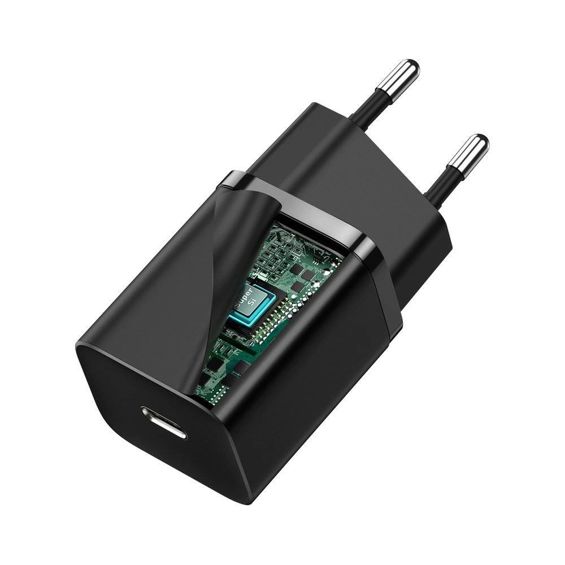 Adapter BASEUS Super Si Quick Charger 30W, 1x USB-C, Black, CCSUP-J01-4