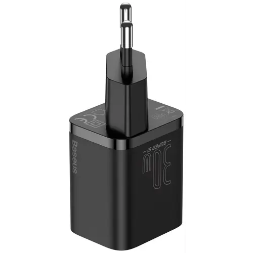 Adapter BASEUS Super Si Quick Charger 30W, 1x USB-C, Black, CCSUP-J01-1