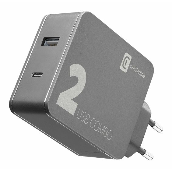 Adapter CELLULARLINE 2 port - USB i Type-C 42W-0