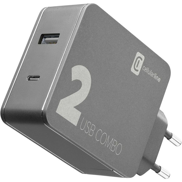 Adapter CELLULARLINE 2 port - USB i Type-C 42W-1