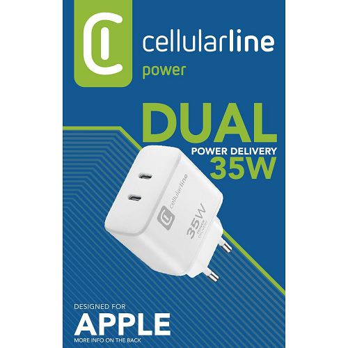 Adapter CELLULARLINE DUAL 2 x USB-C, 35W-2