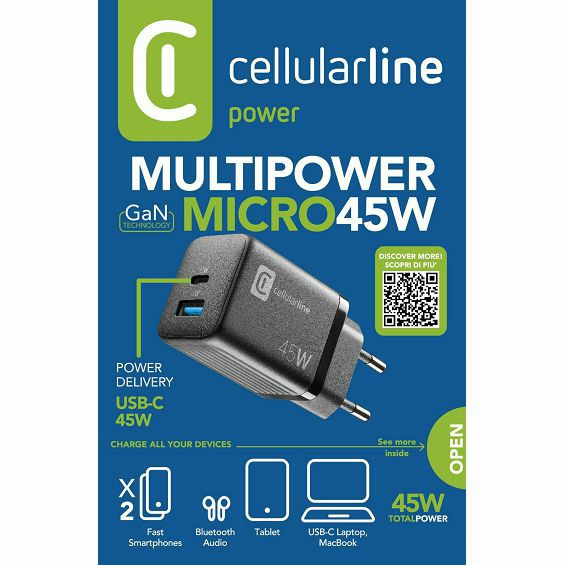 Adapter CELLULARLINE MULTIPOWER Micro 45W DUAL-6