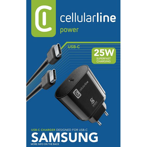 Adapter CELLULARLINE USB-C + kabel USB-C 25W-4
