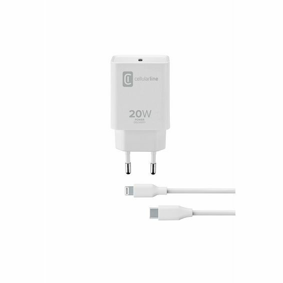 Adapter CELLULARLINE USB-C + kabel za iPhone - lightning USB-C 20W-1