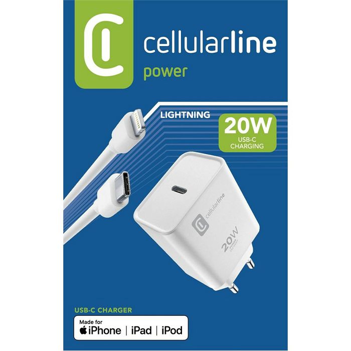 Adapter CELLULARLINE USB-C + kabel za iPhone - lightning USB-C 20W-1