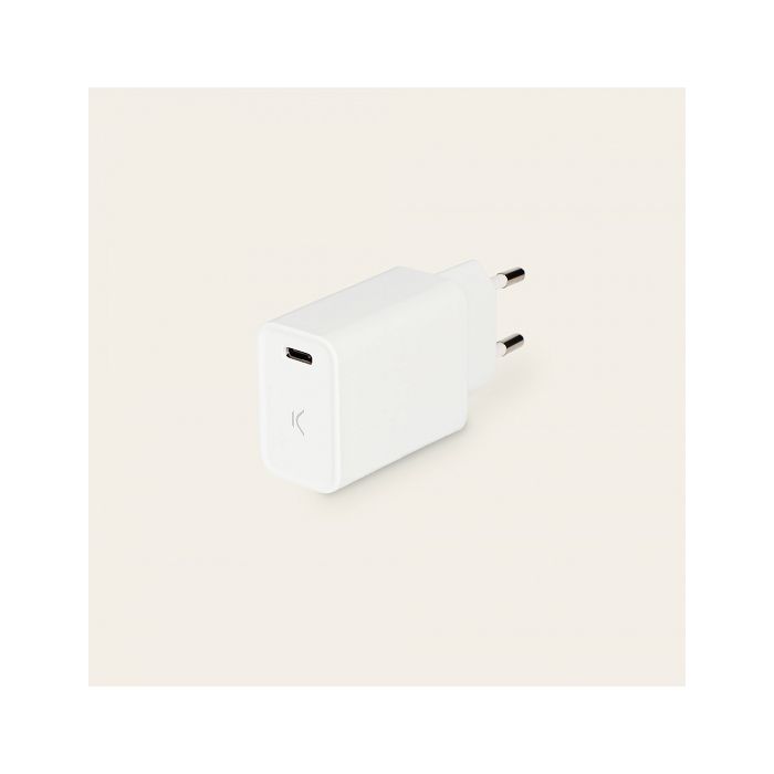 Zidni punjač KSIX, USB-C 20W PD, mini, ultra brzi bijeli