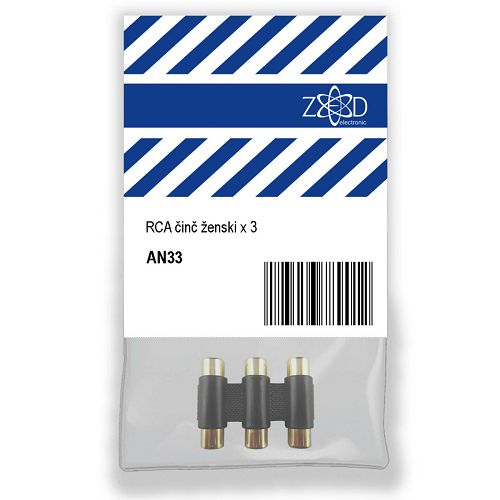 Adapter RCA činč ženski x 3, za produžetak audio kabla