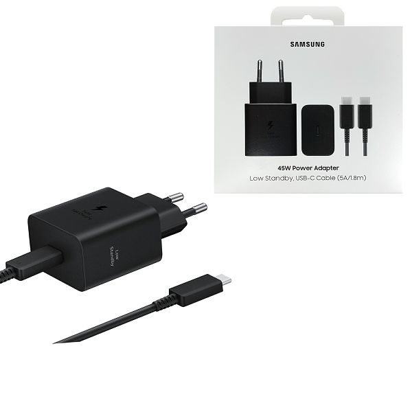 SAMSUNG KUĆNI PUNJAČ EP-T4511XBE,45W,Type C kabel 1.8m, crni-2