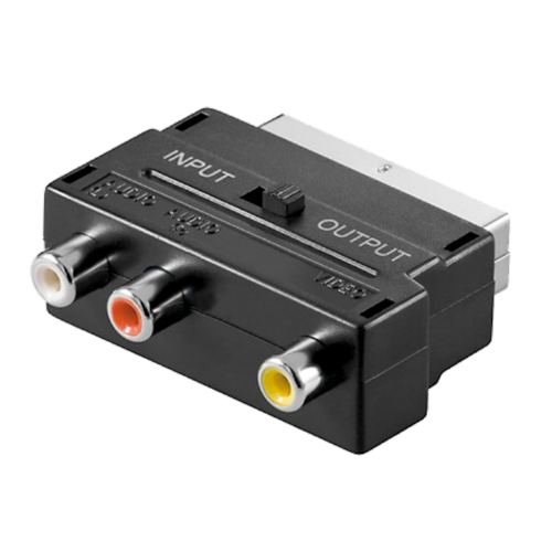 Adapter SCART 3 x RCA (činč) s prekidačem