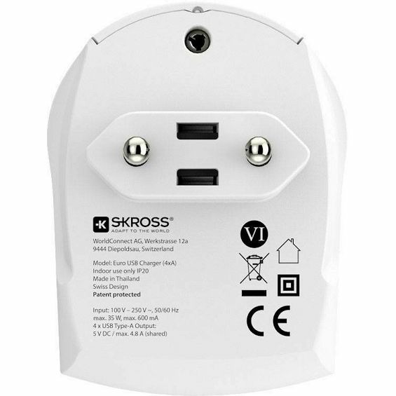 Putni adapter SKROSS, Euro USB CHarger (4xA)-6