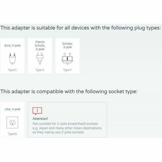 Putni adapter SKROSS, Europe To USA, 1.500203-E-7