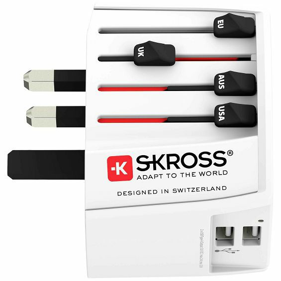 Putni adapter SKROSS, Muv USB, Euro, Aus/Kina, UK, SAD/Japan+2x USB-A-5
