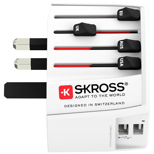 Putni adapter SKROSS, Muv USB, Euro, Aus/Kina, UK, SAD/Japan+2x USB-A-2