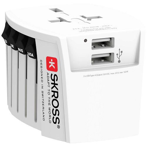 Putni adapter SKROSS, Muv USB, Euro, Aus/Kina, UK, SAD/Japan+2x USB-A-0