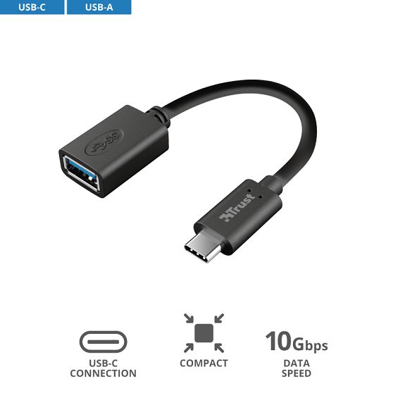 Adapter TRUST USB-C (m) na USB 3.1 (ž) crni (5 godina jamstva)-1