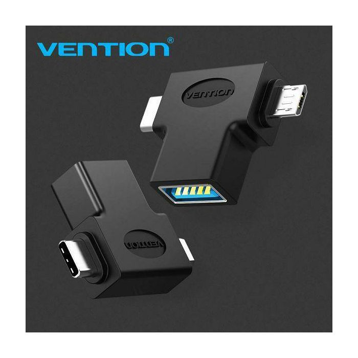 Adapter VENTION OTG MIKRO I TIP C M na USB 3.0 Ž CDIB0 crni