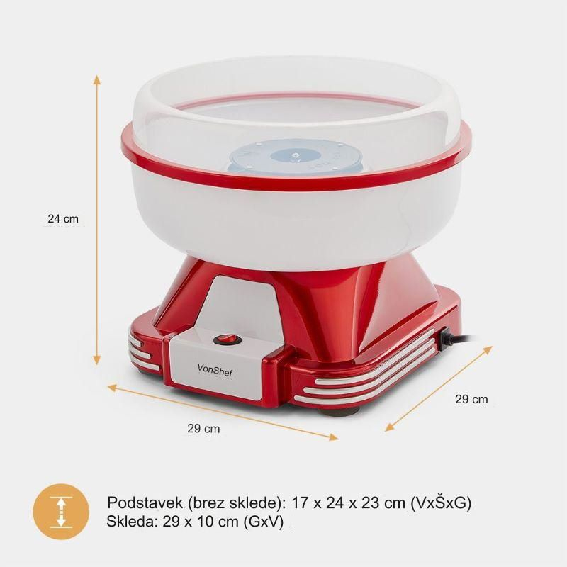 Aparat za šećernu pjenicu VONSHEF VonHaus Retro (Boja: Retro, Kapacitet: 500ml)-4
