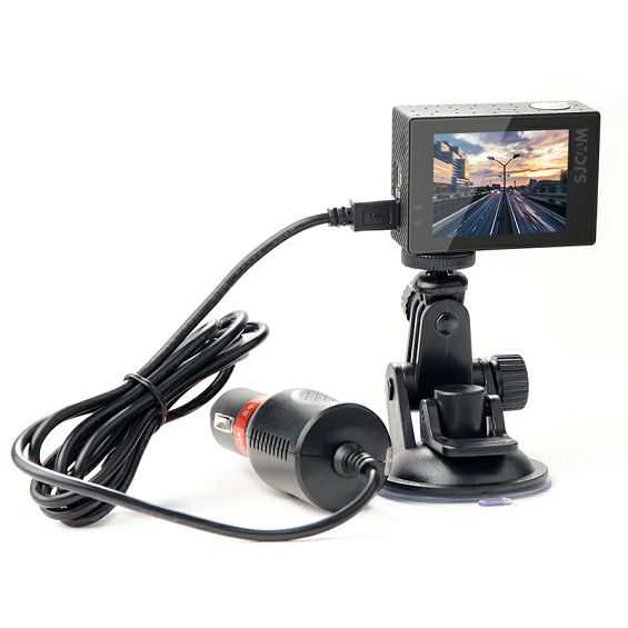 Nosač s auto punjačem SJCAM  za akcijske kamere SJ4000 / SJ5000 / M10 / M20, crni-3