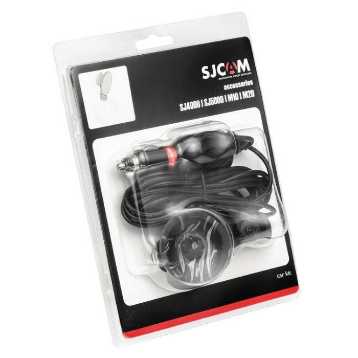 Nosač s auto punjačem SJCAM  za akcijske kamere SJ4000 / SJ5000 / M10 / M20, crni-0