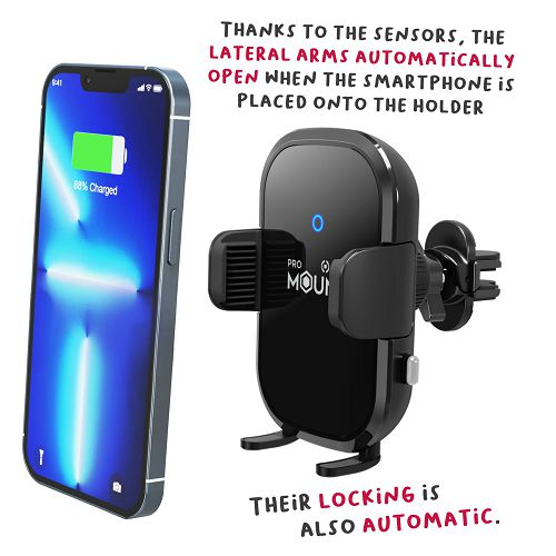 Auto držač/punjač za smartphone CELLY, bežični, 15W crni-5