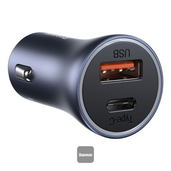 Auto punjač BASEUS, CCJD-0G, Dual, 40W, 1xUSB-A, 1xUSB-C, Dark Grey-1