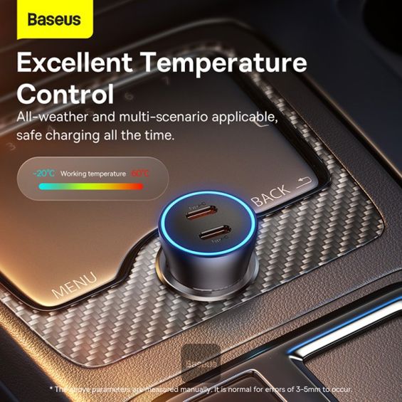 Auto punjač BASEUS, CGJP000013, Dual, 40W, 2xUSB-C, Dark Grey-6