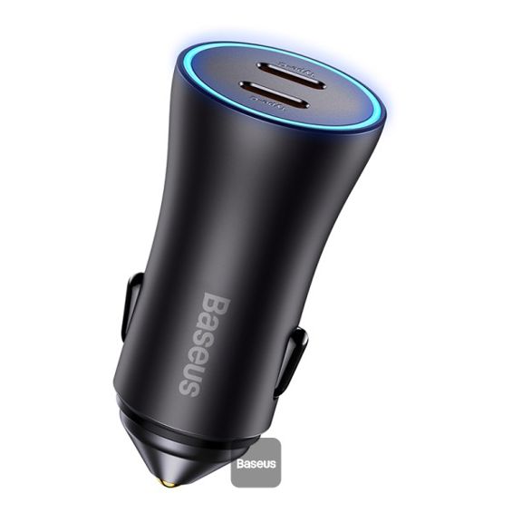 Auto punjač BASEUS, CGJP000013, Dual, 40W, 2xUSB-C, Dark Grey-2