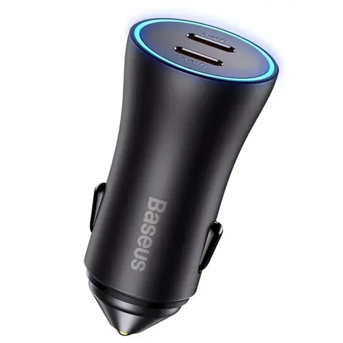 Auto punjač BASEUS, CGJP000013, Dual, 40W, 2xUSB-C, Dark Grey-0