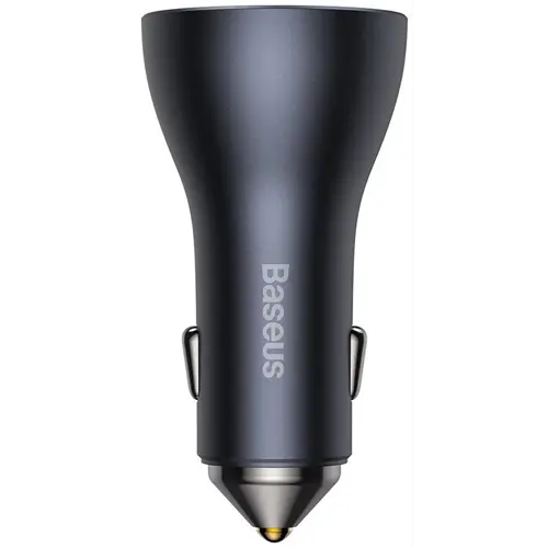 Auto punjač BASEUS, CGJP010013, Triple, 65W, 1xUSB-A, 2xUSB-C, Dark Grey-0