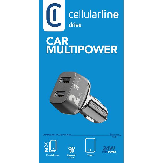 Auto punjač CELLULARLINE Car Multipower 2 Dual-5