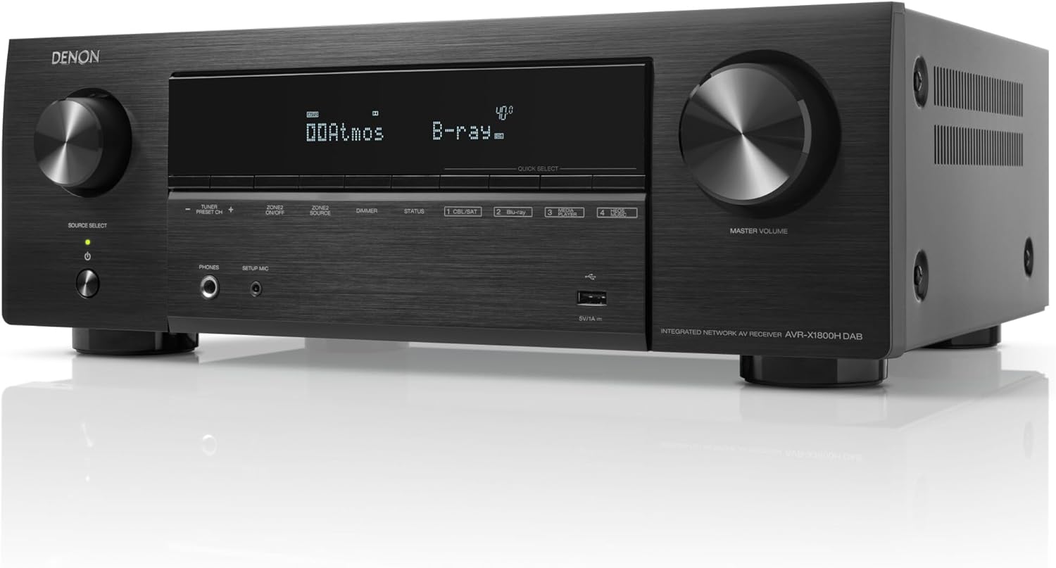 AV Receiver Denon AVR-X1800H DAB (7.2, 80W/ch, HDMI 2.1, Dolby Atmos, HEOS, 8K)-1